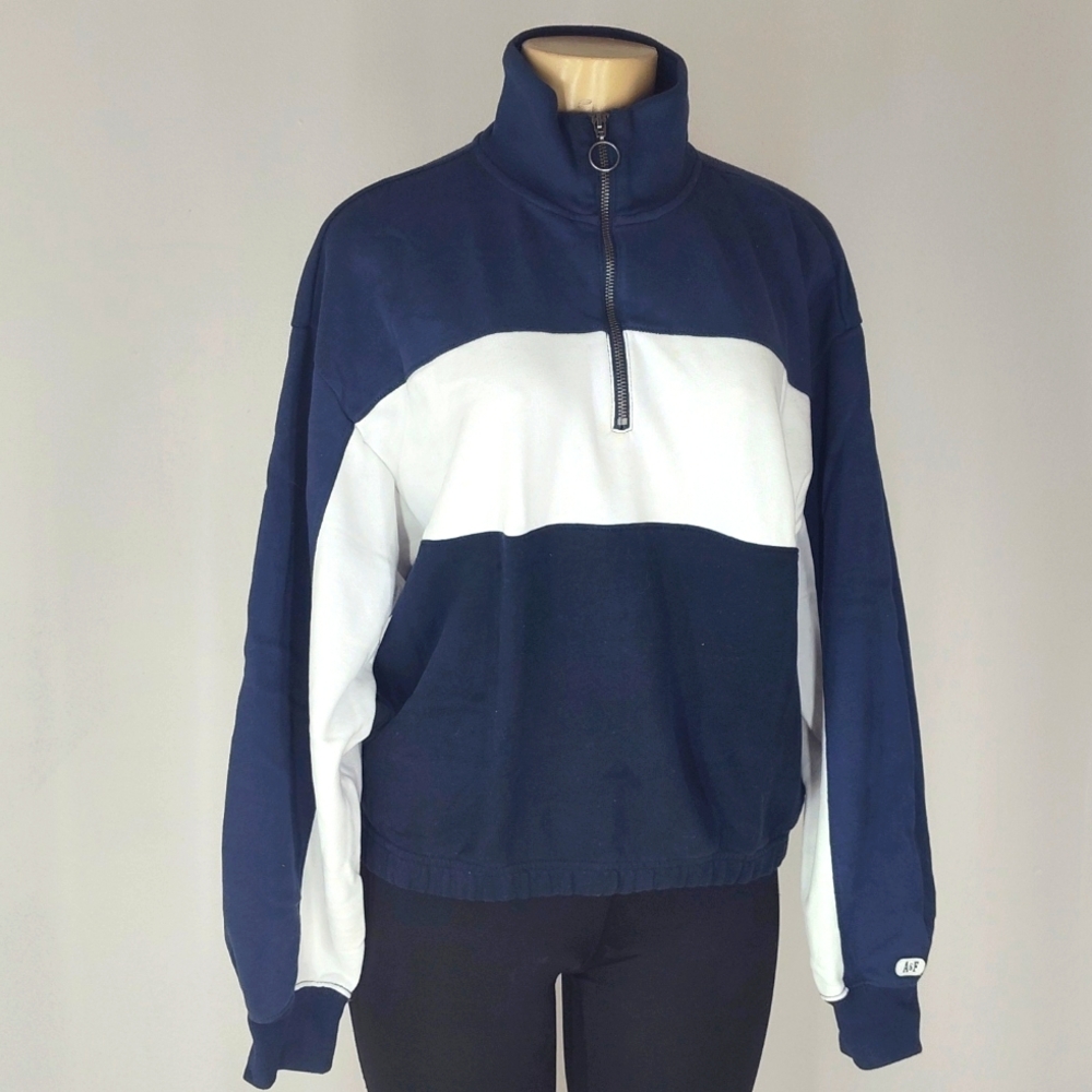Abercrombie And Fitch Color Block Quarter Zip Wom… - image 1